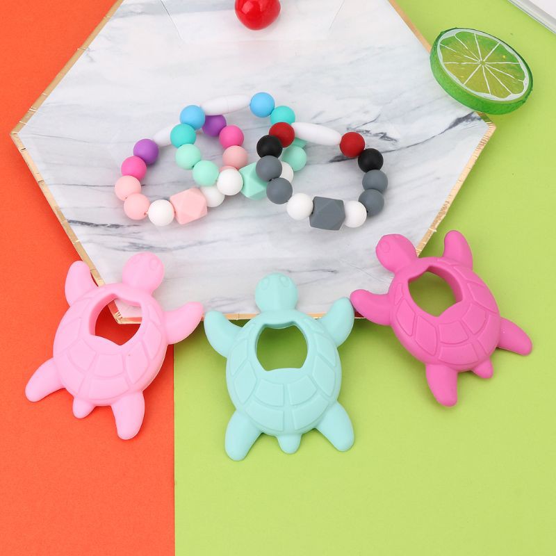 Set 2 Vòng Đeo Tay Silicone Hình Chú Rùa Đáng Yêu Cho Bé