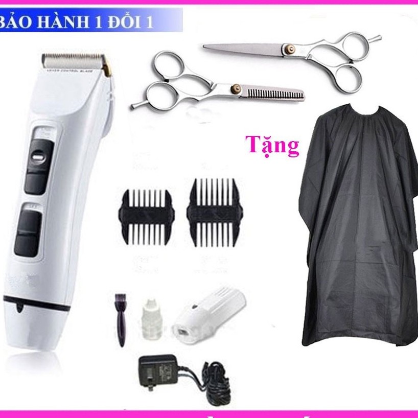 Tông đơ cắt tóc Hàn Quốc Codos T6 tặng bộ kéo cắt tỉa và áo choàng cắt tóc - Tăng đơ cắt tóc chuyên nghiệp