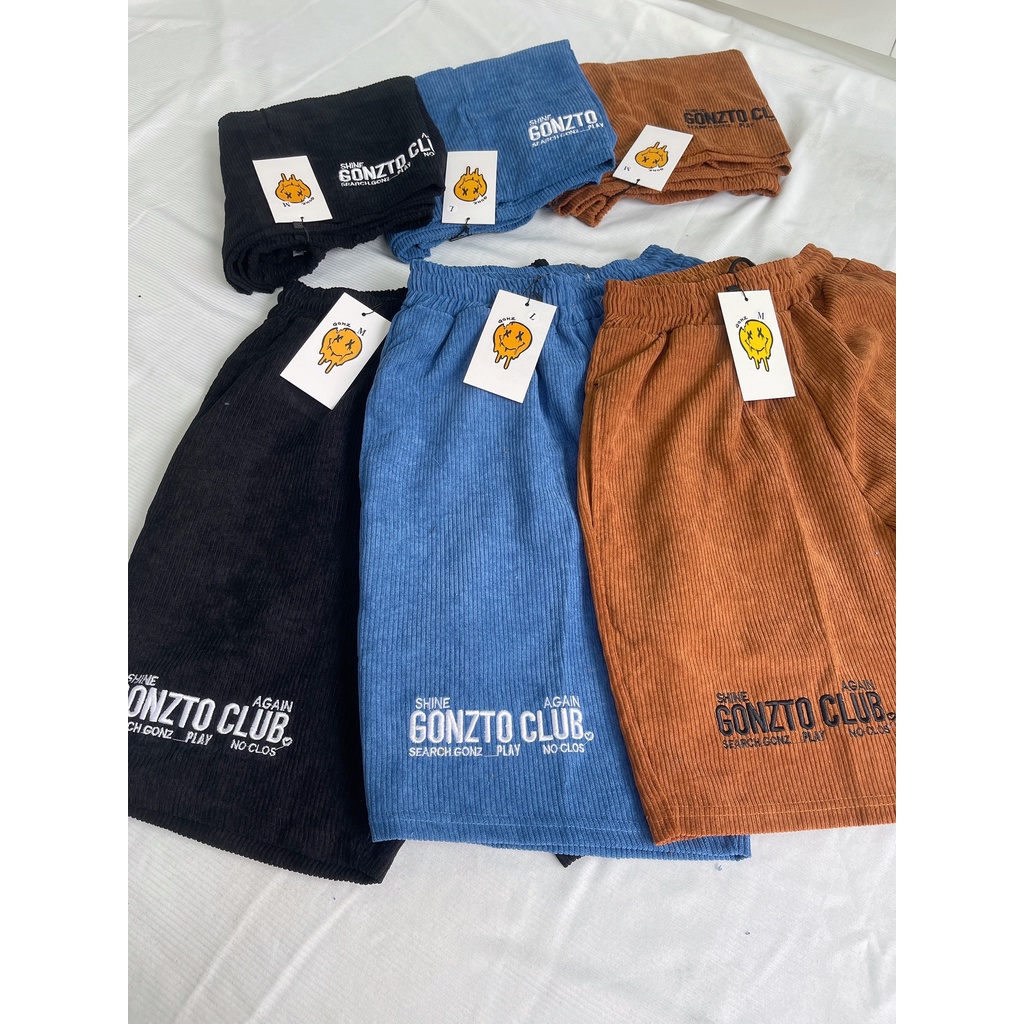 Quần Short Nam Nữ Nhung Pants Gonz Club 3 màu Đen / Xanh / Nâu