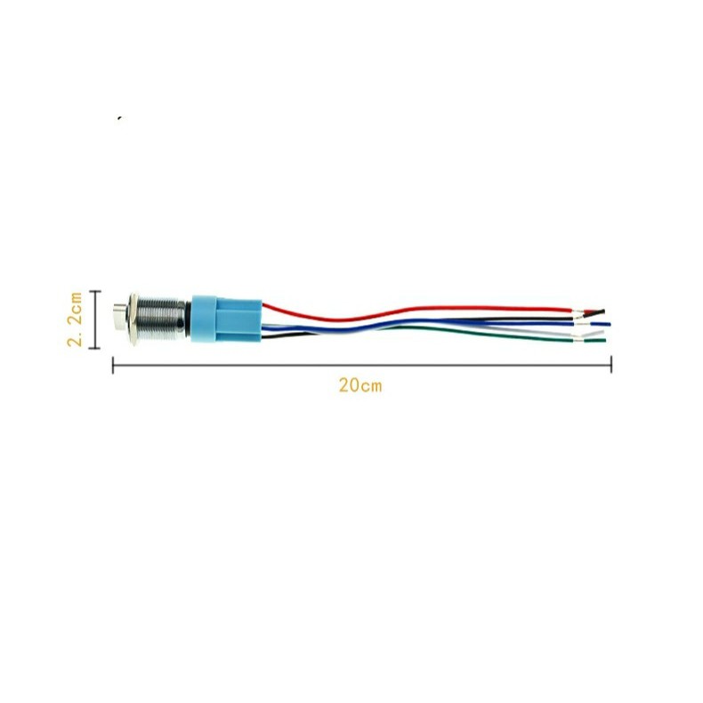 Cong tac van xe may Công tắc vặn On Off xe máy , oto V2 có đèn mũi tên 19mm 12V ( tặng kèm dây )