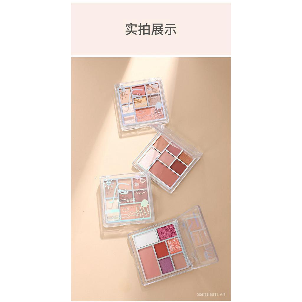Bảng Phấn Mắt Lameila 7 Màu Lì Và Ánh Ngọc Trai Kết Hợp Trang Điểm Chống Thấm Nước Và Lâu Trôi