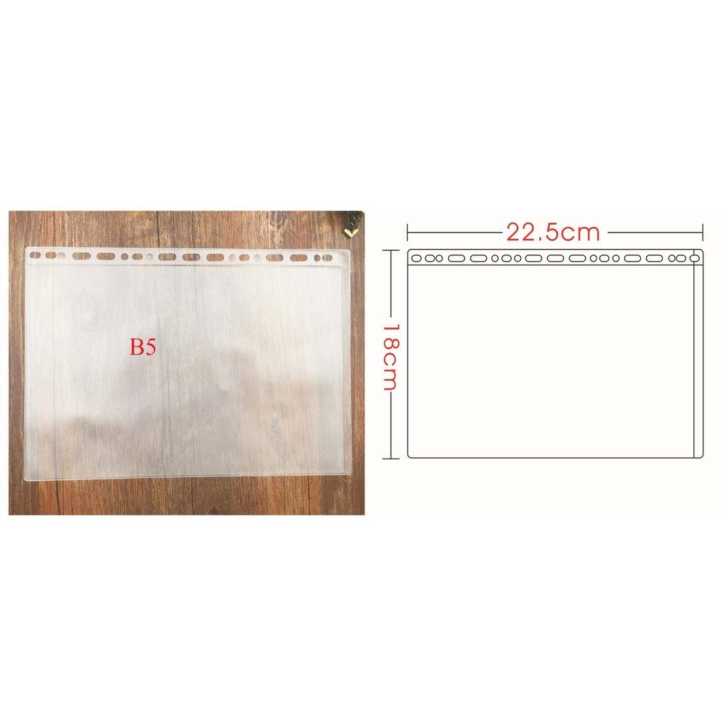 Túi PVC Phụ Kiện Sổ Còng A6 6 Lỗ, A5 6 Lỗ, B5 9 - 26 Lỗ, A4 4 Lỗ Làm Sổ Tiết Kiệm
