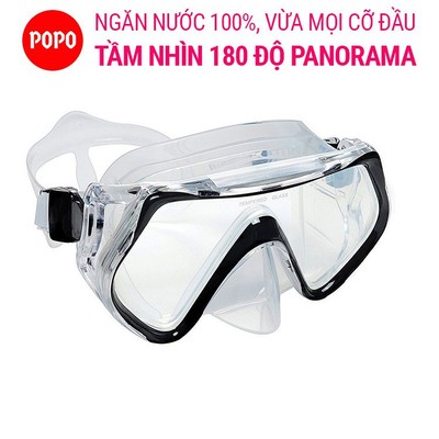 Kính lặn biển ngắm san hô POPO cường lực góc nhìn 180 độ, an toàn chống va đập, cản tia UV