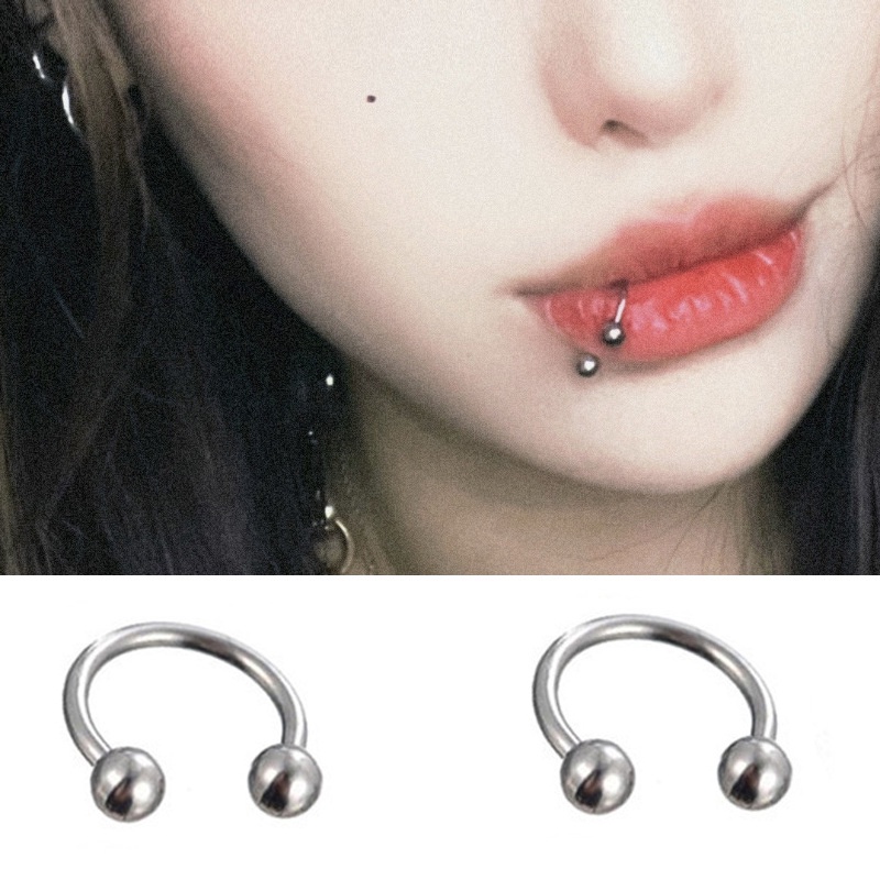 Khuyên Xỏ Môi / Khuyên Tai / Môi Hình Quả Bóng Tròn Bằng Thép Không Gỉ Đa Năng Unisex