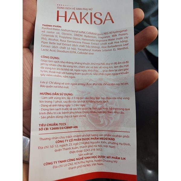 Dung dịch vệ sinh Hakisa 120ml cho Nam và Nữ