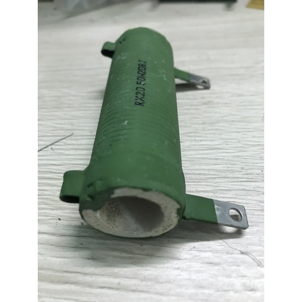 RX20-50RJ50W Điện trở sứ xanh 50R 50W 50RJ L90xD28xd15mm  Mã: RX20-50W50RJ