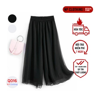 Quần Voan Trung Niên Q016, Mẫu Quần Dài Nữ Ống Rộng Phong Cách Chất Voan Lụa Cao Cấp, Thời Trang Trung Niên NP Clothing