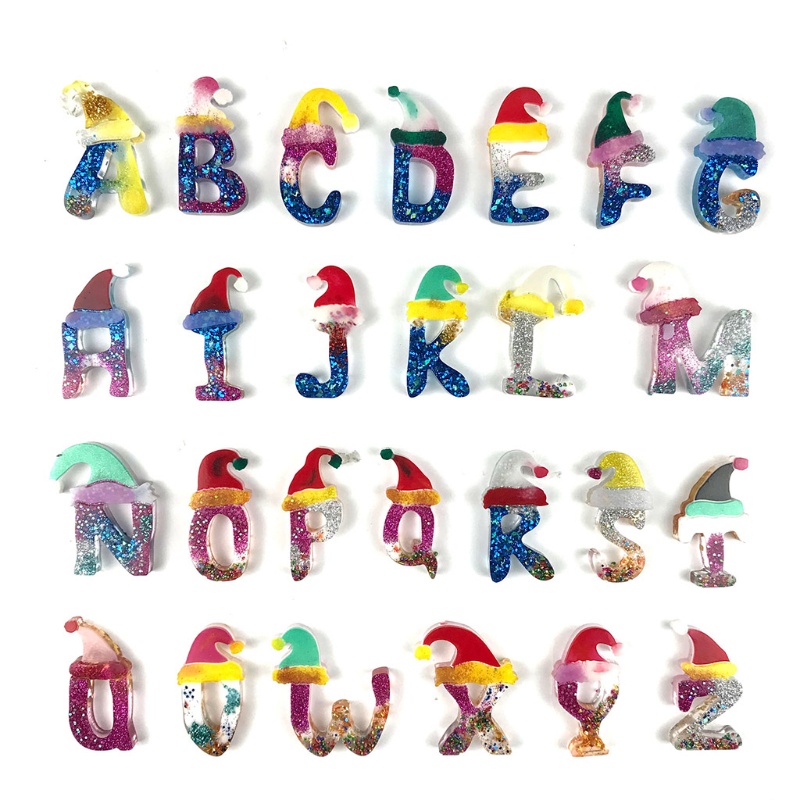 Sa Khuôn Silicon Làm Khuyên Tai / Mặt Dây Chuyền / Mũ Lưỡi Trai In Chữ Cái