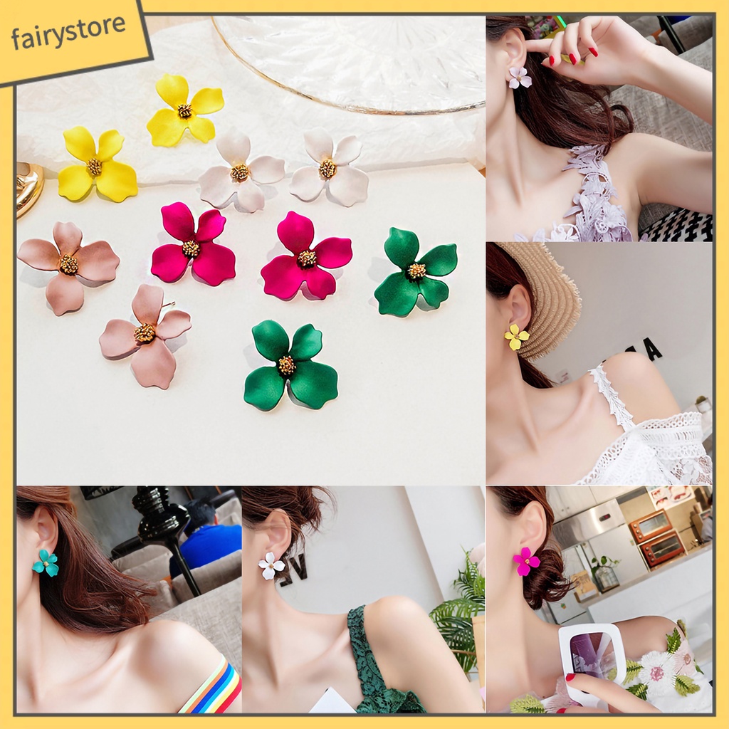 Set 2 khuyên tai hình bông hoa xinh xắn thời dễ thương cho nữ