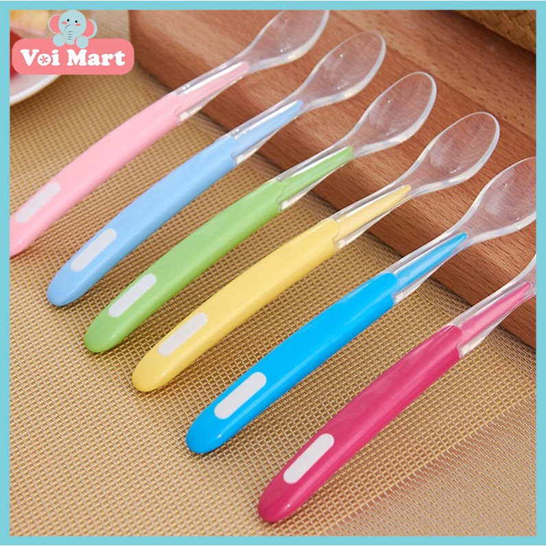 🍀Thìa Ăn Dặm Silicon Siêu Mềm Cán Dài
