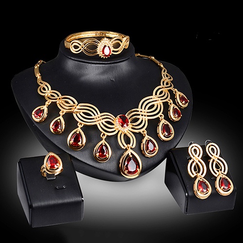 Bộ Trang Sức Đính Đá Cubic Zirconia Thời Trang Sang Trọng