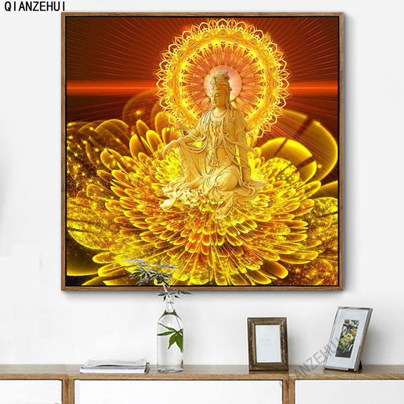 Tranh đính đá DIY hình Phật Tổ độc đáo