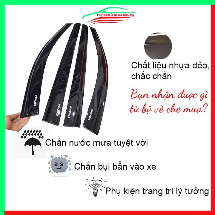 Vè che mưa cho xe ô tô Ertiga 2019-2020 vè đen bảo vệ trang trí xe