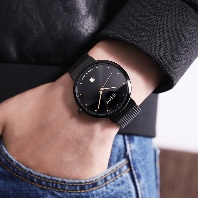 Đồng hồ cặp Julius Ja426 dây thép (đen)