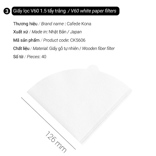 Combo bộ pha cà phê V60 02 phổ thông CAFEDE KONA