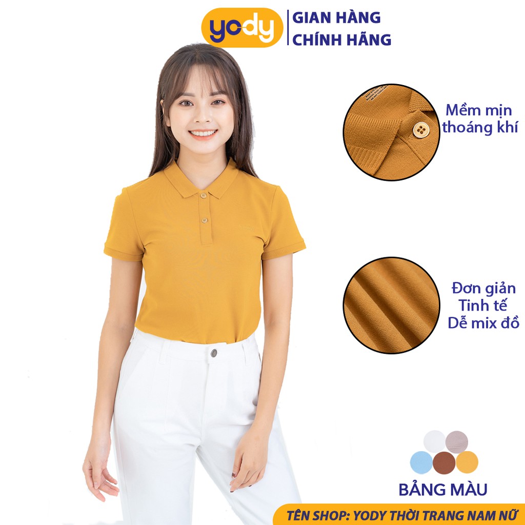 Áo polo nữ Bique YODY áo thun nữ có cổ chất vải mềm, thoáng khí dễ mix đồ APN3396 | BigBuy360 - bigbuy360.vn