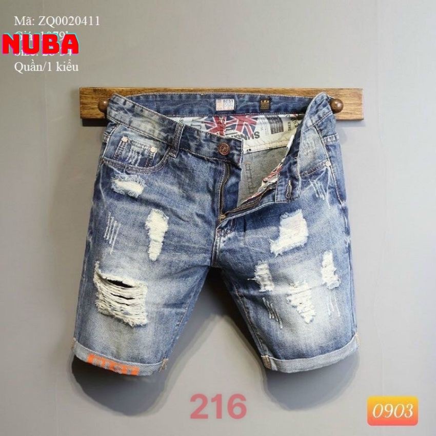 [Mã SR11JUNE5 giảm 20K đơn 50K] Quần short jean nam chất bò,cá tính trẻ trung,nuba 216 tcs | BigBuy360 - bigbuy360.vn