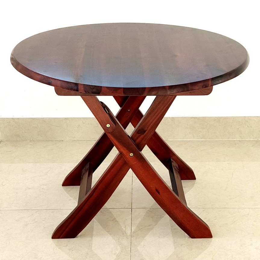 Bàn Tròn Gỗ Xếp 75cm Cao 60cm Trong Nhà Hoặc Ngoài Trời - Hàng VN Xuất Khẩu