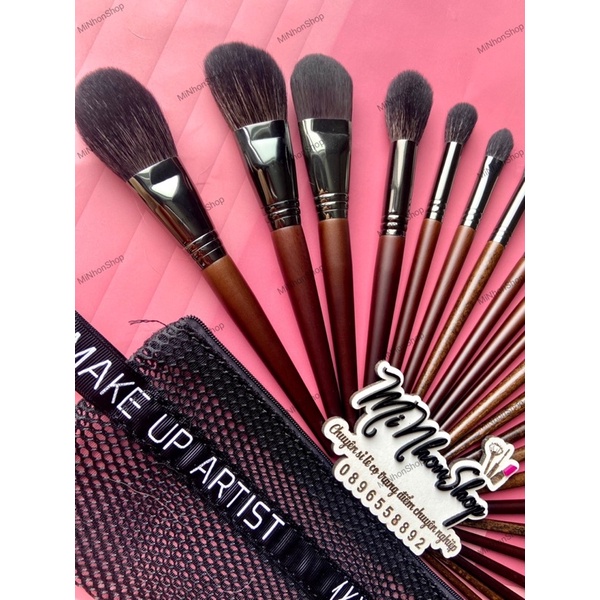 BIG SALE Bộ cọ 22 cây lông thú tự nhiên cán gỗ cho trang điểm chuyên nghiệp và cá nhân Pro