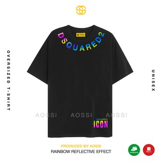 Áo thun phản quang 7 màu - DSQUARED2 -form tay lỡ Unisex