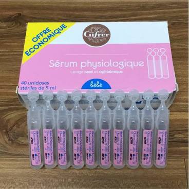 [Mã 267FMCGSALE giảm 8% đơn 500K] Nước Muối Sinh Lý Physiologique Pháp - Hộp 40 Ống X 5ml‎