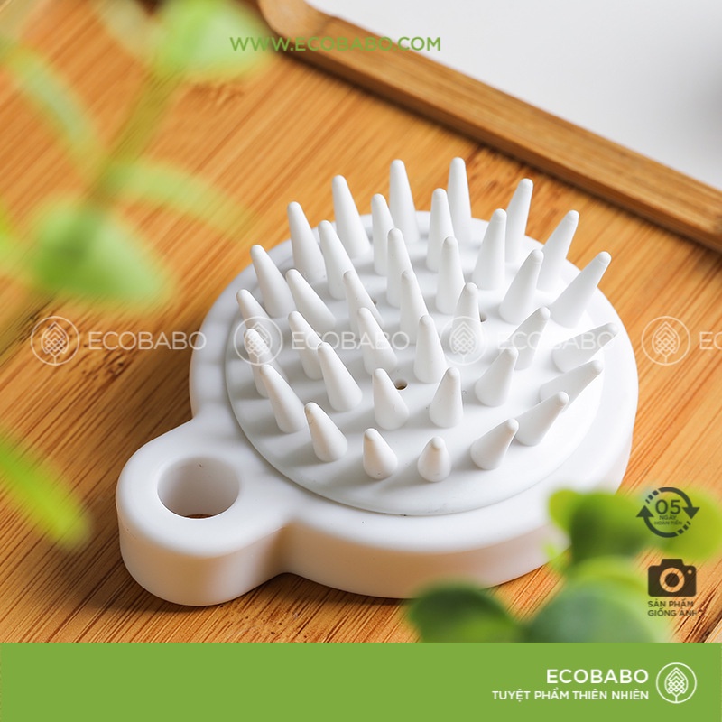 Lược gội đầu Silicone dưỡng sinh xuất nhật massage da đầu  giảm rụng tóc  kích thích mọc tóc Ecobabo