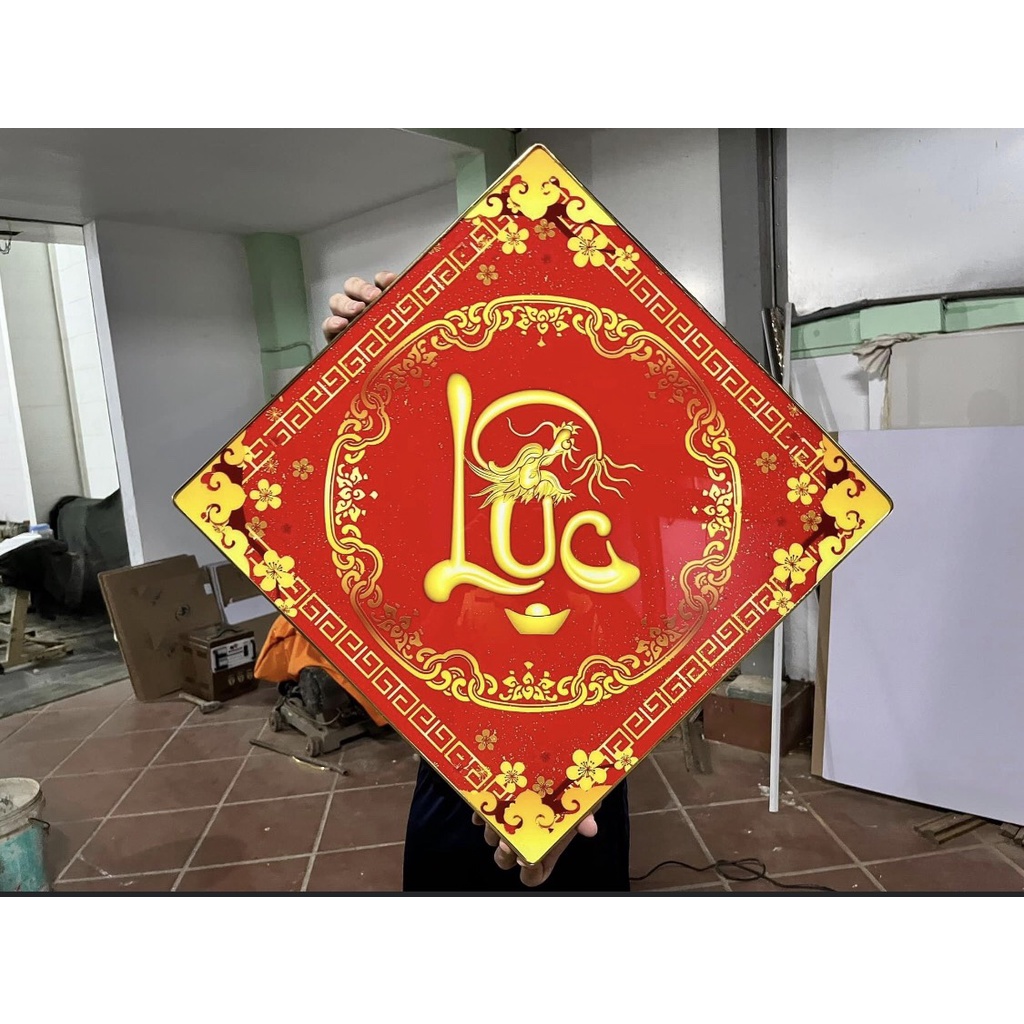 Tranh Tráng Gương Hoa Mai Vàng Phú Quý Tặng Kèm Đinh/ Tranh Phòng Khách/ Hành lang