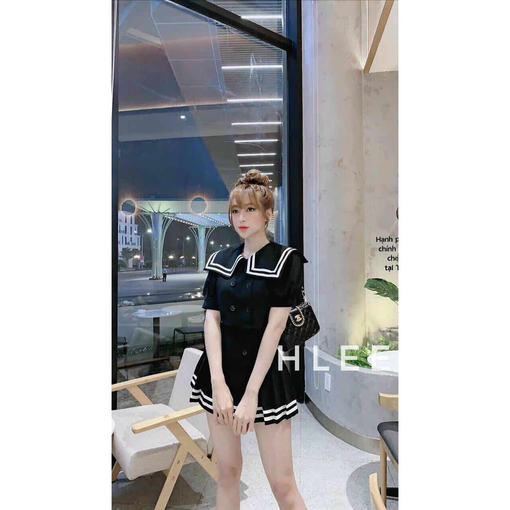 Set áo và chân váy thủy thủ phối viền Rose Fashion