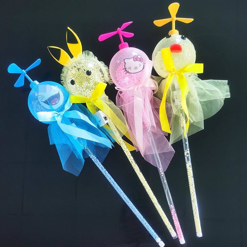 Đồ chơi bóng galaxy loại dày, có tay cầm + đèn led và chong chóng nhiều hình thù Master Kids