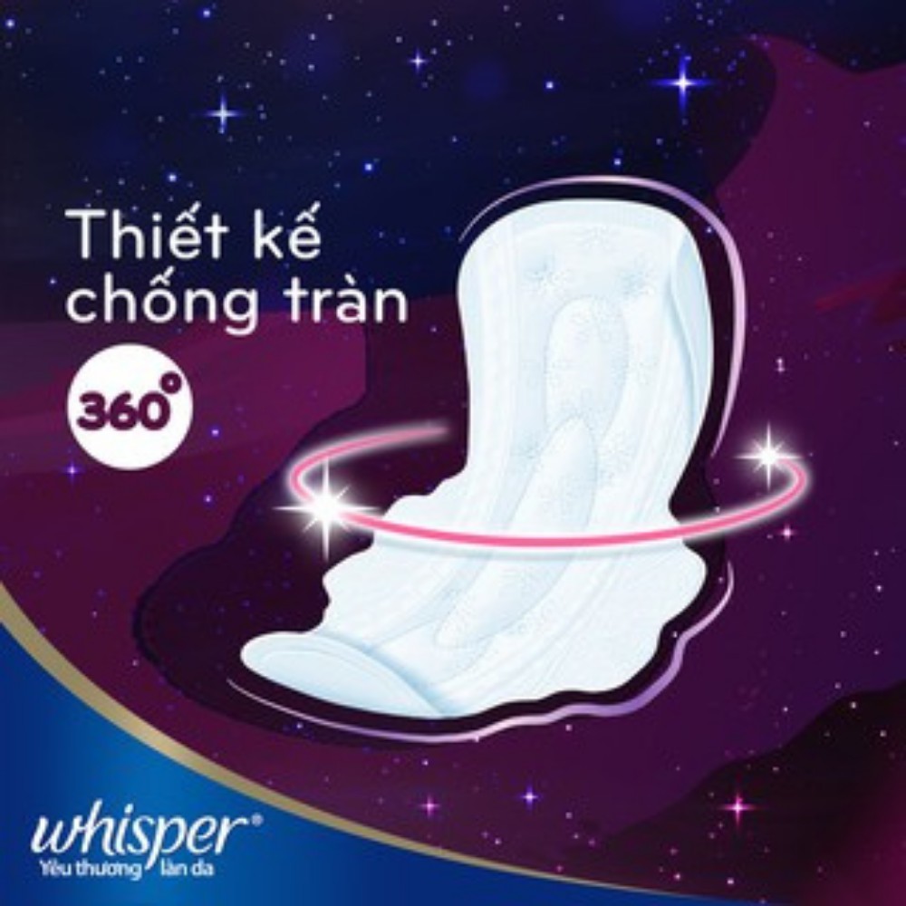 Băng Vệ Sinh Whisper Ban Đêm Skin Love 31Cm - Gói 6 Miếng
