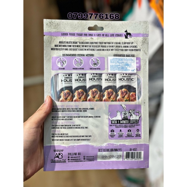 Súp Dinh Dưỡng Absolute Holistic cho chó và mèo (gói 5 tuýp)