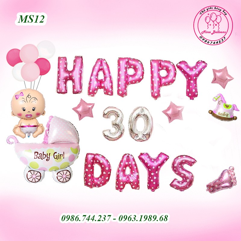 Set Bóng Bay Trang Trí Đầy Tháng Cho Bé