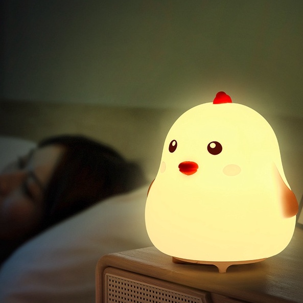 Đèn ngủ LED Sáng tạo Hình con gà USB Sạc cho Trẻ em dễ thương với cảm biến ứng Boron069