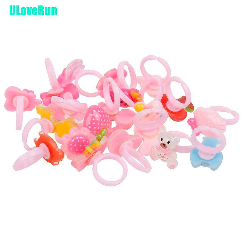 Hộp 20 Nhẫn resin Xinh Xắn Dành Cho Bé Gái