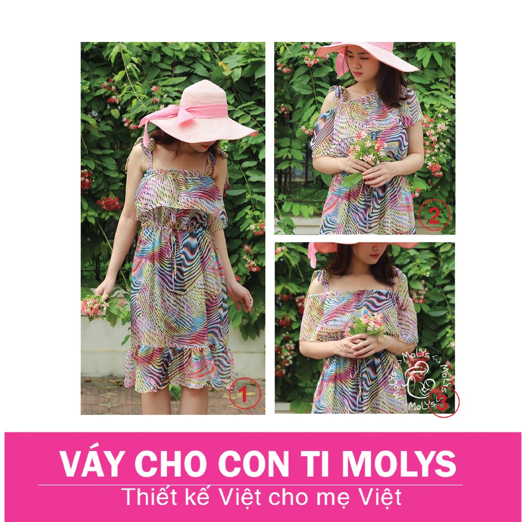 váy voan thay đổi được nhiều kiểu cúc vai biến đổi kiểu mặc | BigBuy360 - bigbuy360.vn