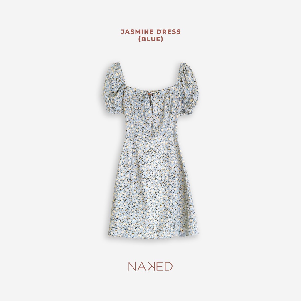 [Mã SKAMFA06 giảm 10% tối đa 50K đơn 0Đ] Naked By V - Váy mini hoa nhí Jasmine Dress (Blue) | BigBuy360 - bigbuy360.vn
