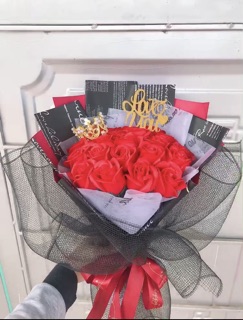 Bó Hoa Sáp Thơm 20 Bông Phối Ren