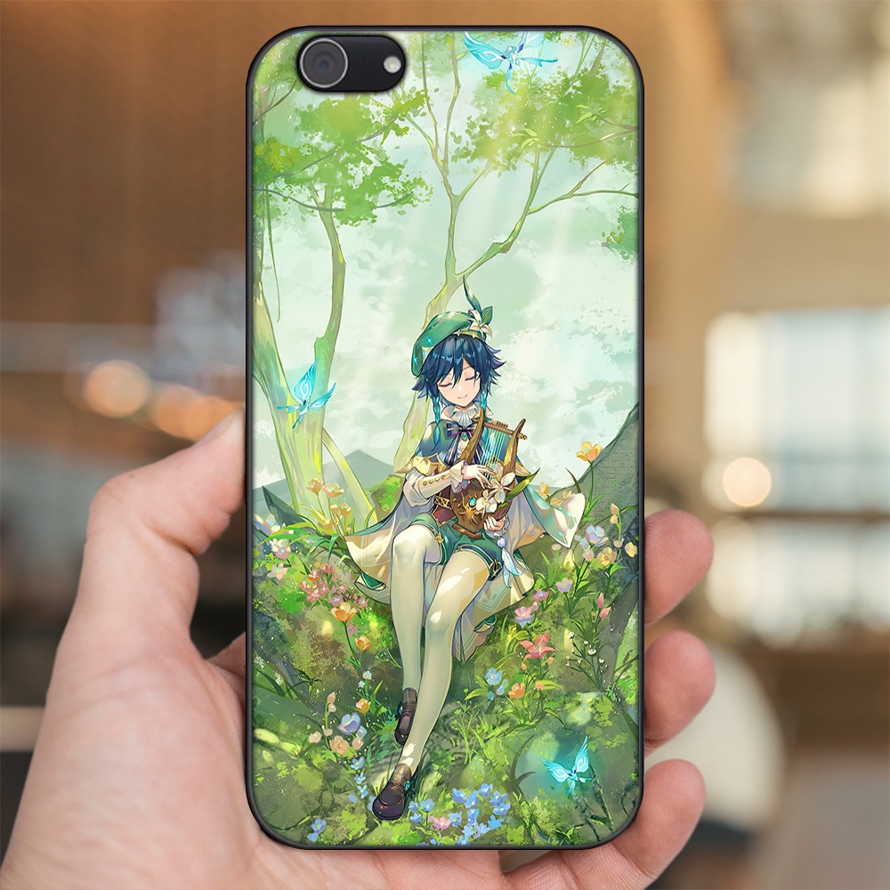 Ốp lưng Vivo Y53, Y69, Y71, Y81, Y83 viền đen in hình Venti Genshin Impact