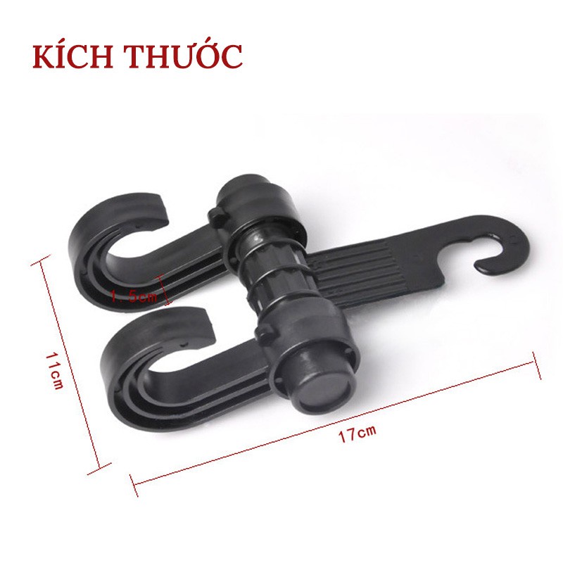 Móc Treo Đồ Sau Ghế Ô Tô 2 Móc Xoay 360 Độ Tiện Dụng