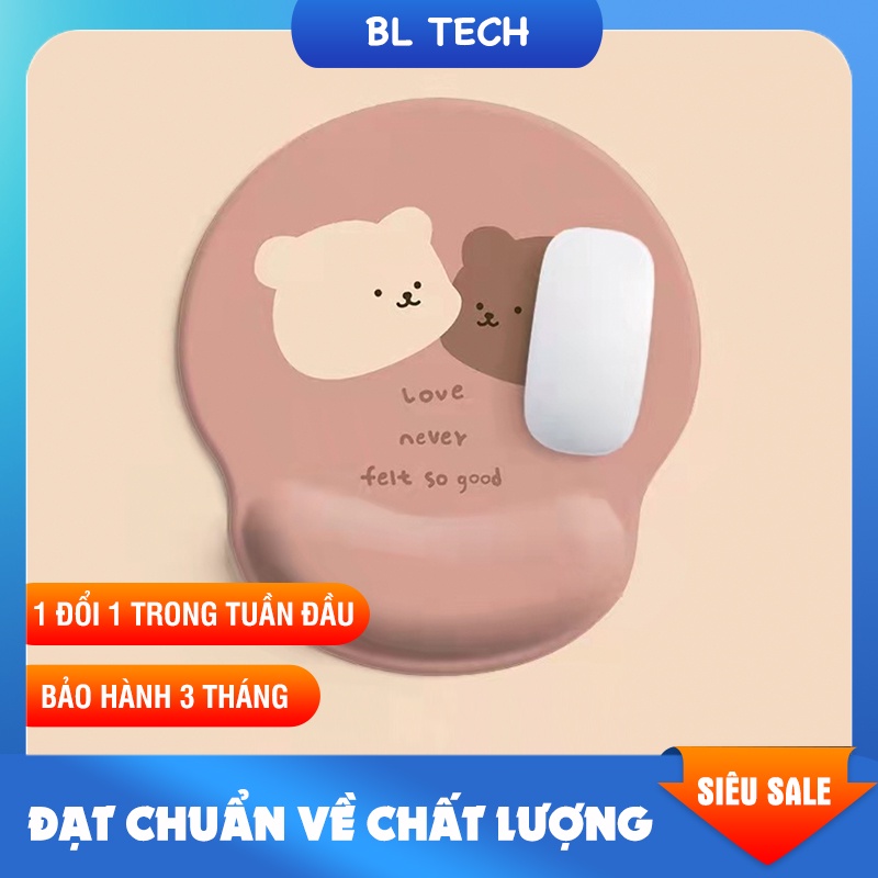 Pad lót chuột có đệm tay hình dễ thương chống mỏi tay nhỏ gọn tiện dụng