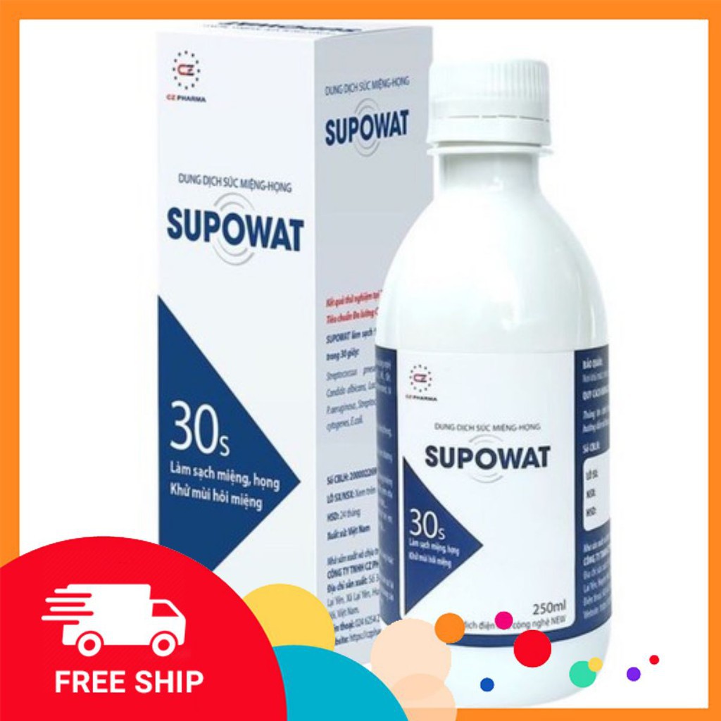 Dung dịch súc miệng - họng Supowat chai 250ml(tặng 1 chai xịt khử suporan pray 100ml),