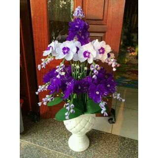 Combo nguyên liệu hoa pha lê tím trắng