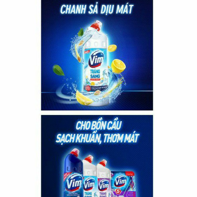 Gel tẩy rửa VIM trắng sáng 880ml (Chai) hương chanh xả.