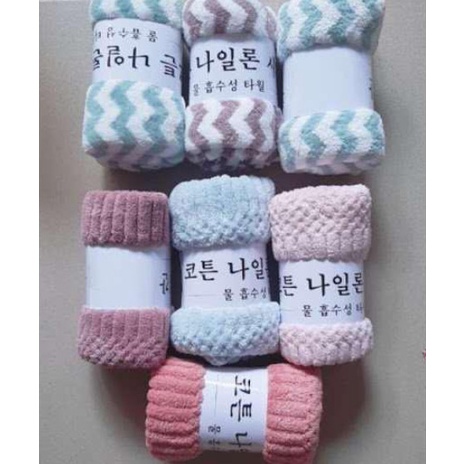 Khăn Mặt Lông Cừu Vân Sần 30x50cm Hàn Quốc Siêu Mềm Mịn