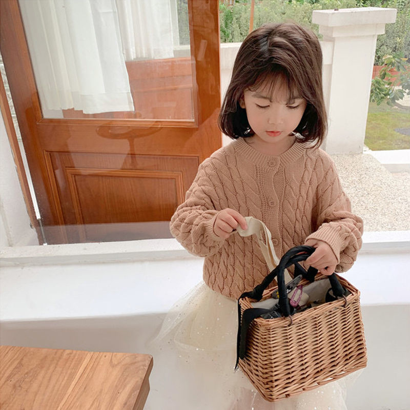 Áo Sweater Dệt Kim Phong Cách Hàn Quốc Xinh Xắn Cho Bé Gái