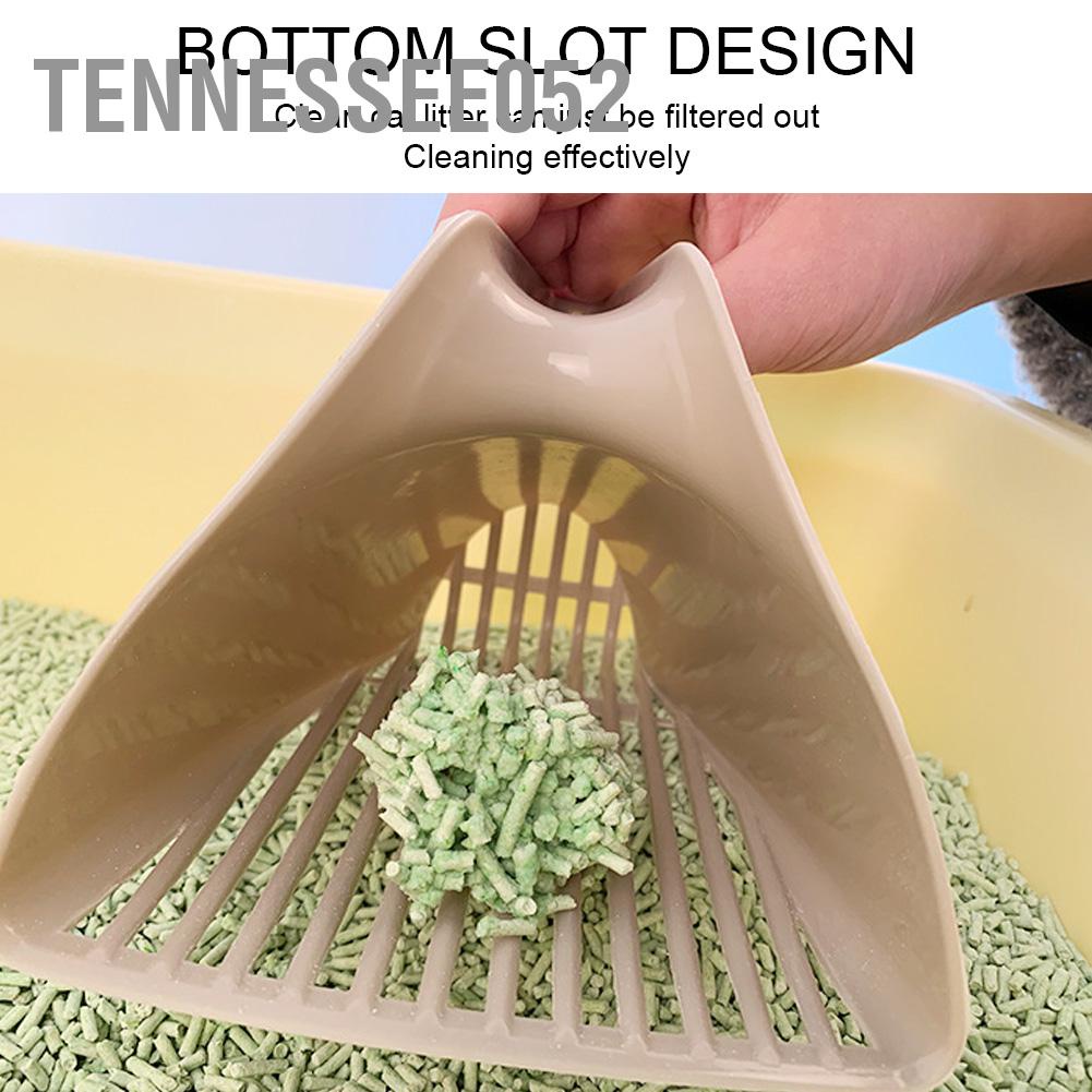 Tennessee052 2Pcs/ Set Cat Litter Boxes Shovel Cleaning Tool Toilet Plastic Scoop with Handle