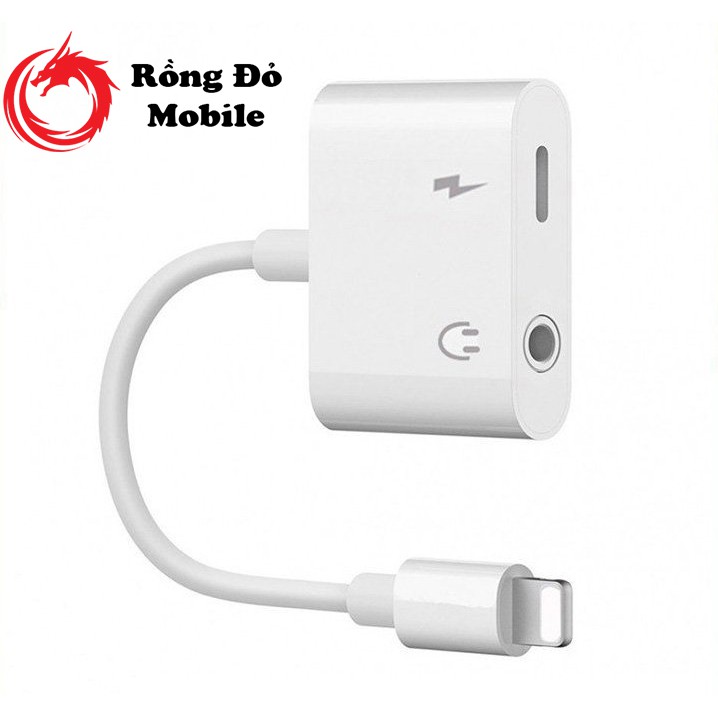 Cáp Chuyển Đổi Lightning Sang 3.5mm 2 Trong 1 Cho Iphone Giắc Chia Cổng Cho iPhone 7/8/X/11 Thành Cổng Sạc + Tai Nghe