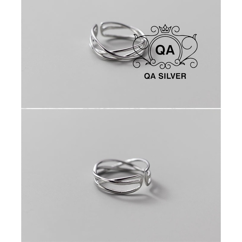 Nhẫn bạc 925 tầng đan chéo nữ form nhỏ ngón út S925 LAYER Silver Ring QA SILVER RI210202