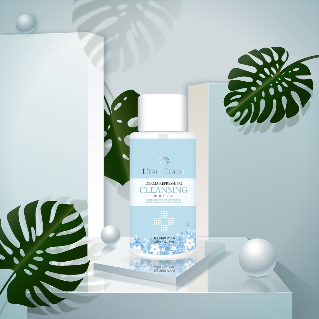 Nước tẩy trang làm sạch sâu an toàn dịu nhẹ lành tính cho da L'eau Claire Softly Moisture Cleansing Water 300ml