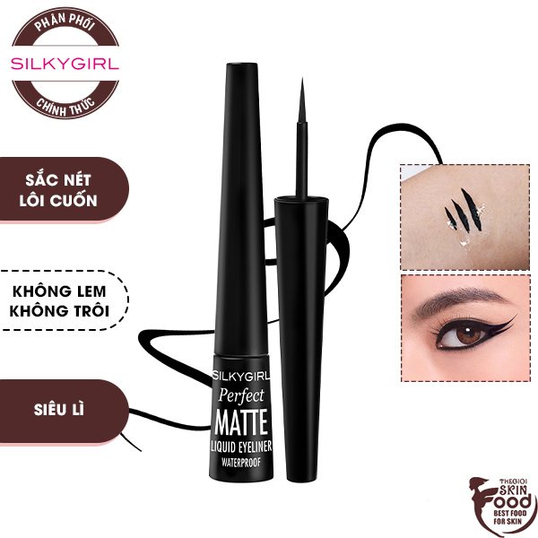 Bút Kẻ Mắt Nước Siêu Lì, Chống Lem Silkygirl Perfect Matte Liquid Eyeliner Waterproof 2,5ml